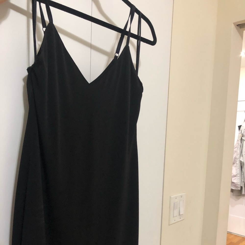 Simple black slip dress